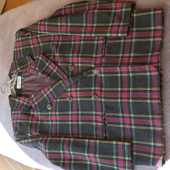 Vintage Plaid wool blend double breasted blazer - Picture 5 of 7